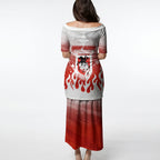 Personalized St. George Illawarra Dragons Puletasi Y2K Grunge Aesthetic With Cyber Flames and Starburst Graphics