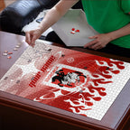 Personalized St. George Illawarra Dragons Puzzle Y2K Grunge Aesthetic With Cyber Flames and Starburst Graphics