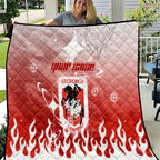 Personalized St. George Illawarra Dragons Quilt Y2K Grunge Aesthetic With Cyber Flames and Starburst Graphics