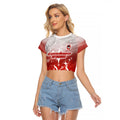 Personalized St. George Illawarra Dragons Raglan Cropped T Shirt Y2K Grunge Aesthetic With Cyber Flames and Starburst Graphics