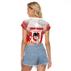 Personalized St. George Illawarra Dragons Raglan Cropped T Shirt Y2K Grunge Aesthetic With Cyber Flames and Starburst Graphics