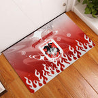 Personalized St. George Illawarra Dragons Rubber Doormat Y2K Grunge Aesthetic With Cyber Flames and Starburst Graphics