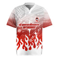 Personalized St. George Illawarra Dragons Rugby Jersey Y2K Grunge Aesthetic With Cyber Flames and Starburst Graphics