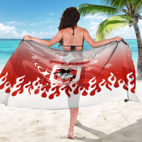Personalized St. George Illawarra Dragons Sarong Y2K Grunge Aesthetic With Cyber Flames and Starburst Graphics