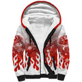 Personalized St. George Illawarra Dragons Sherpa Hoodie Y2K Grunge Aesthetic With Cyber Flames and Starburst Graphics