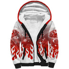Personalized St. George Illawarra Dragons Sherpa Hoodie Y2K Grunge Aesthetic With Cyber Flames and Starburst Graphics