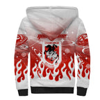 Personalized St. George Illawarra Dragons Sherpa Hoodie Y2K Grunge Aesthetic With Cyber Flames and Starburst Graphics