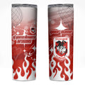 Personalized St. George Illawarra Dragons Skinny Tumbler Y2K Grunge Aesthetic With Cyber Flames and Starburst Graphics