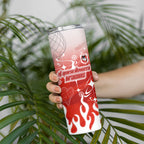 Personalized St. George Illawarra Dragons Skinny Tumbler Y2K Grunge Aesthetic With Cyber Flames and Starburst Graphics