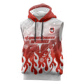 Personalized St. George Illawarra Dragons Sleeveless Hoodie Y2K Grunge Aesthetic With Cyber Flames and Starburst Graphics