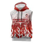 Personalized St. George Illawarra Dragons Sleeveless Hoodie Y2K Grunge Aesthetic With Cyber Flames and Starburst Graphics
