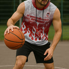 Personalized St. George Illawarra Dragons Sleeveless Hoodie Y2K Grunge Aesthetic With Cyber Flames and Starburst Graphics