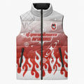 Personalized St. George Illawarra Dragons Sleeveless Puffer Jacket Y2K Grunge Aesthetic With Cyber Flames and Starburst Graphics