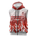 Personalized St. George Illawarra Dragons Sleeveless Zip Hoodie Y2K Grunge Aesthetic With Cyber Flames and Starburst Graphics