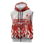 Personalized St. George Illawarra Dragons Sleeveless Zip Hoodie Y2K Grunge Aesthetic With Cyber Flames and Starburst Graphics
