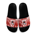 Personalized St. George Illawarra Dragons Slide Sandals Y2K Grunge Aesthetic With Cyber Flames and Starburst Graphics