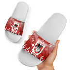 Personalized St. George Illawarra Dragons Slide Sandals Y2K Grunge Aesthetic With Cyber Flames and Starburst Graphics