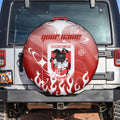 Personalized St. George Illawarra Dragons Spare Tire Cover Y2K Grunge Aesthetic With Cyber Flames and Starburst Graphics