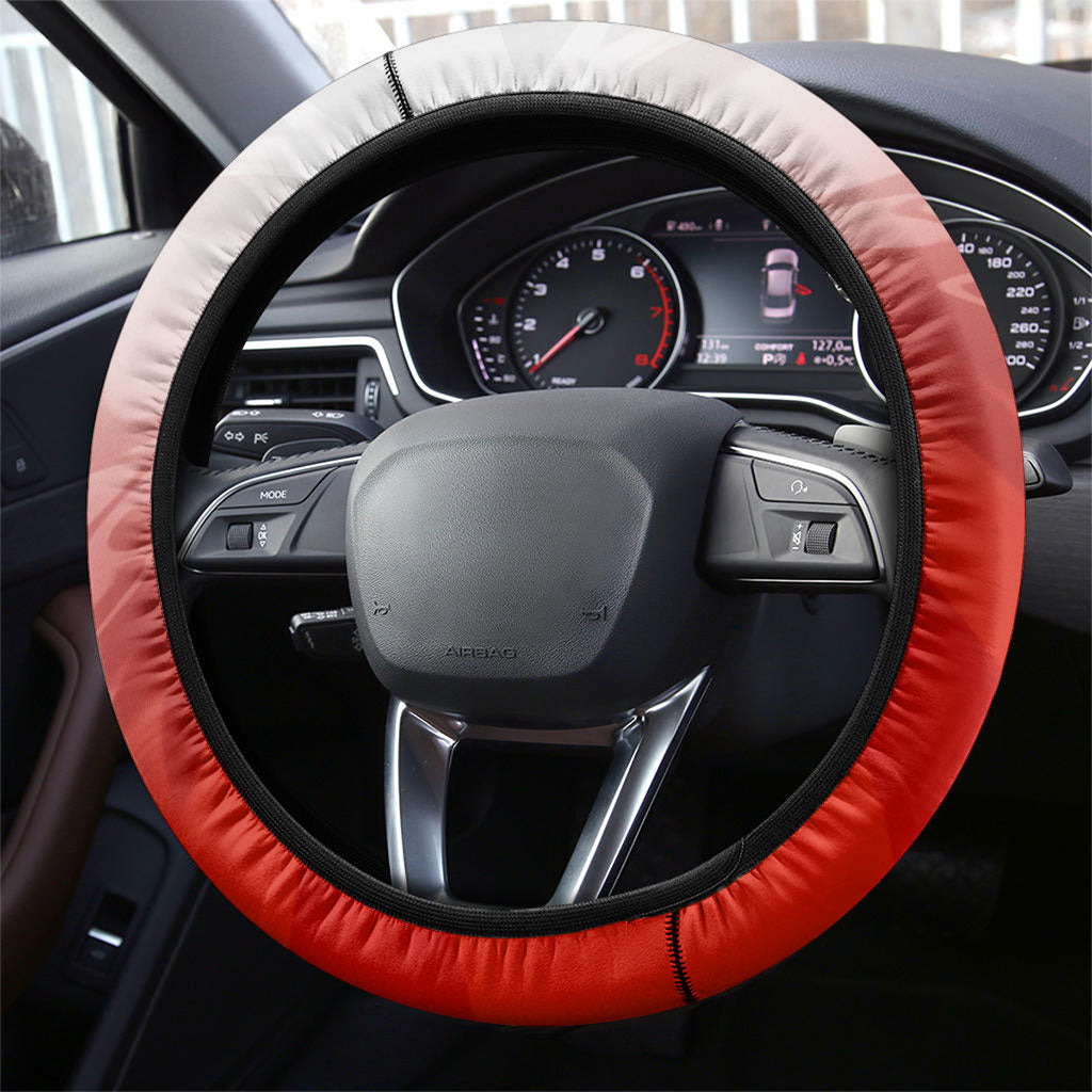 St. George Illawarra Dragons Steering Wheel Cover Y2K Grunge Aesthetic With Cyber Flames and Starburst Graphics