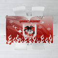 Personalized St. George Illawarra Dragons Tablecloth Y2K Grunge Aesthetic With Cyber Flames and Starburst Graphics