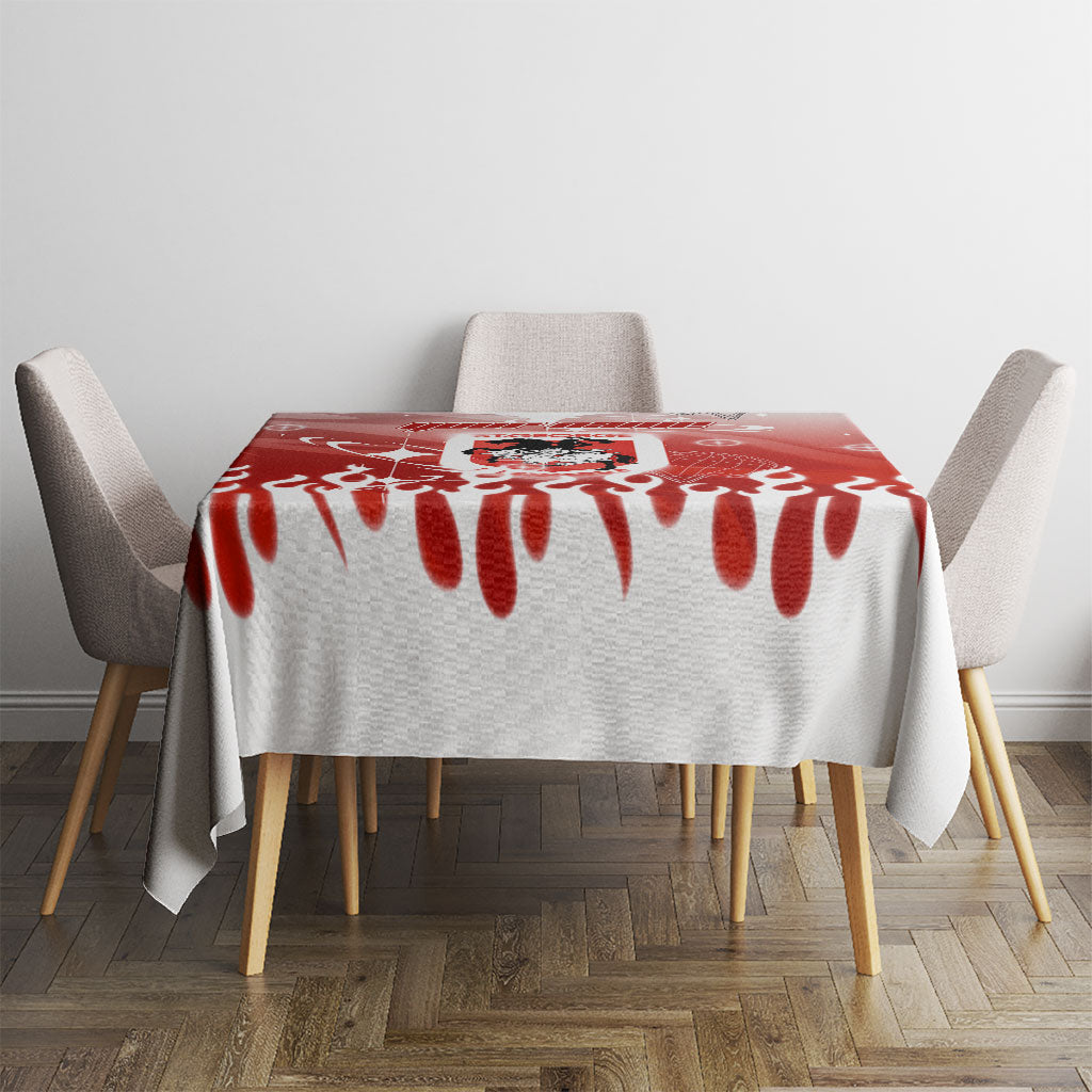 Personalized St. George Illawarra Dragons Tablecloth Y2K Grunge Aesthetic With Cyber Flames and Starburst Graphics
