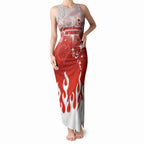 Personalized St. George Illawarra Dragons Tank Maxi Dress Y2K Grunge Aesthetic With Cyber Flames and Starburst Graphics