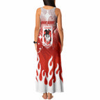 Personalized St. George Illawarra Dragons Tank Maxi Dress Y2K Grunge Aesthetic With Cyber Flames and Starburst Graphics