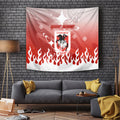 Personalized St. George Illawarra Dragons Tapestry Y2K Grunge Aesthetic With Cyber Flames and Starburst Graphics