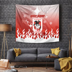 Personalized St. George Illawarra Dragons Tapestry Y2K Grunge Aesthetic With Cyber Flames and Starburst Graphics