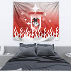 Personalized St. George Illawarra Dragons Tapestry Y2K Grunge Aesthetic With Cyber Flames and Starburst Graphics