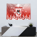 Personalized St. George Illawarra Dragons Tapestry Y2K Grunge Aesthetic With Cyber Flames and Starburst Graphics
