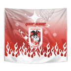 Personalized St. George Illawarra Dragons Tapestry Y2K Grunge Aesthetic With Cyber Flames and Starburst Graphics