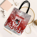 Personalized St. George Illawarra Dragons Tote Bag Y2K Grunge Aesthetic With Cyber Flames and Starburst Graphics
