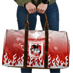 Personalized St. George Illawarra Dragons Travel Bag Y2K Grunge Aesthetic With Cyber Flames and Starburst Graphics