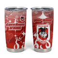 Personalized St. George Illawarra Dragons Tumbler Cup Y2K Grunge Aesthetic With Cyber Flames and Starburst Graphics