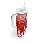 Personalized St. George Illawarra Dragons Tumbler With Handle Y2K Grunge Aesthetic With Cyber Flames and Starburst Graphics