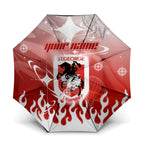 Personalized St. George Illawarra Dragons Umbrella Y2K Grunge Aesthetic With Cyber Flames and Starburst Graphics
