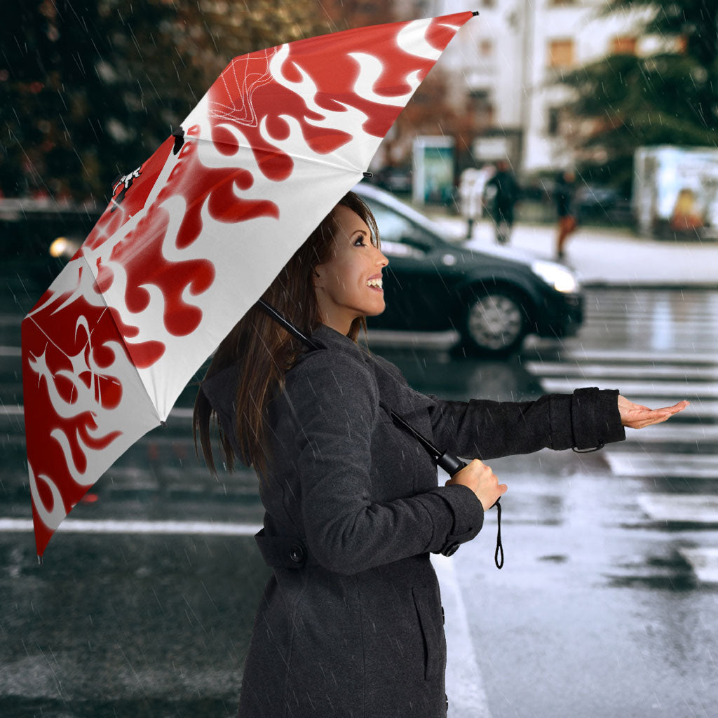 Personalized St. George Illawarra Dragons Umbrella Y2K Grunge Aesthetic With Cyber Flames and Starburst Graphics