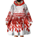Personalized St. George Illawarra Dragons Wearable Blanket Hoodie Y2K Grunge Aesthetic With Cyber Flames and Starburst Graphics