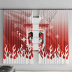Personalized St. George Illawarra Dragons Window Curtain Y2K Grunge Aesthetic With Cyber Flames and Starburst Graphics