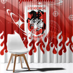 Personalized St. George Illawarra Dragons Window Curtain Y2K Grunge Aesthetic With Cyber Flames and Starburst Graphics