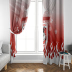 Personalized St. George Illawarra Dragons Window Curtain Y2K Grunge Aesthetic With Cyber Flames and Starburst Graphics