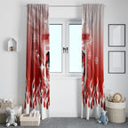 Personalized St. George Illawarra Dragons Window Curtain Y2K Grunge Aesthetic With Cyber Flames and Starburst Graphics