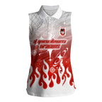 Personalized St. George Illawarra Dragons Women Sleeveless Polo Shirt Y2K Grunge Aesthetic With Cyber Flames and Starburst Graphics