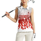 Personalized St. George Illawarra Dragons Women Sleeveless Polo Shirt Y2K Grunge Aesthetic With Cyber Flames and Starburst Graphics