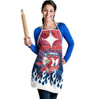 Personalized Sydney Roosters Apron Y2K Grunge Aesthetic With Cyber Flames and Starburst Graphics