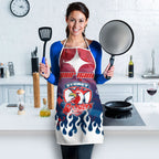 Personalized Sydney Roosters Apron Y2K Grunge Aesthetic With Cyber Flames and Starburst Graphics