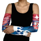 Personalized Sydney Roosters Arm Sleeves Y2K Grunge Aesthetic With Cyber Flames and Starburst Graphics