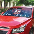 Personalized Sydney Roosters Auto Sun Shade Y2K Grunge Aesthetic With Cyber Flames and Starburst Graphics