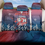 Personalized Sydney Roosters Back Car Seat Cover Y2K Grunge Aesthetic With Cyber Flames and Starburst Graphics